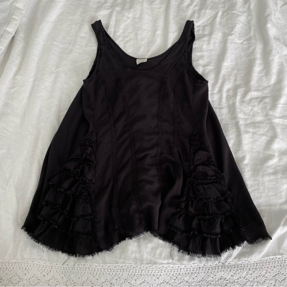 Intimately Free People XS Black Mini Swing Dress Ruffle - Picture 1 of 8